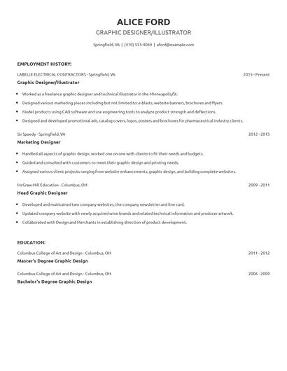 Graphic Designer/Illustrator Resume