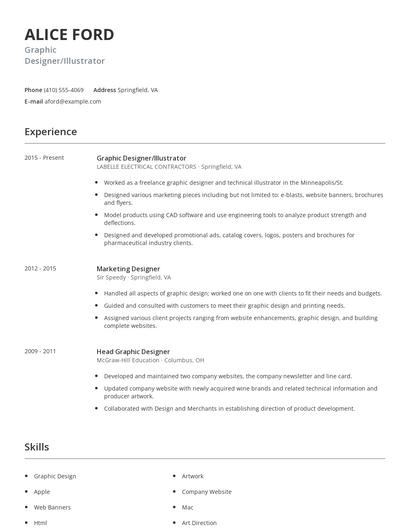 Graphic Designer/Illustrator Resume