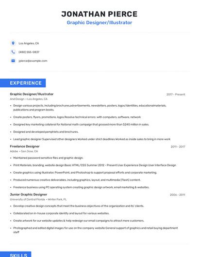 Graphic Designer/Illustrator Resume
