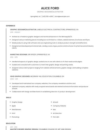 Graphic Designer/Illustrator Resume