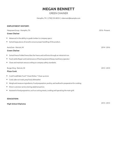 Green Chainer Resume
