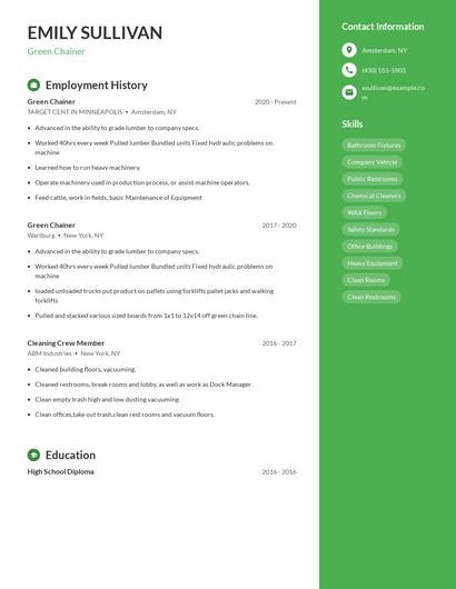Green Chainer Resume