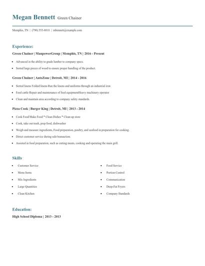 Green Chainer Resume