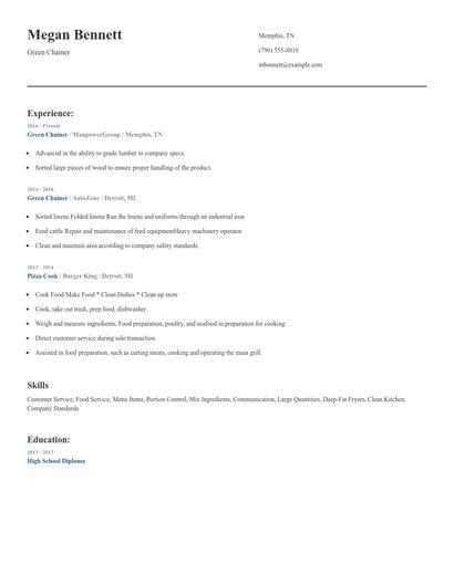 Green Chainer Resume
