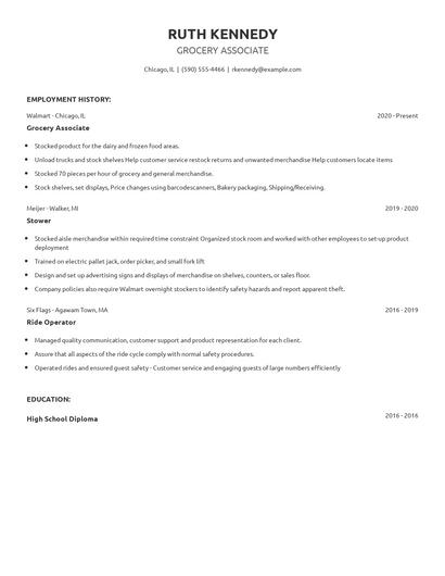 Grocery Associate Resume