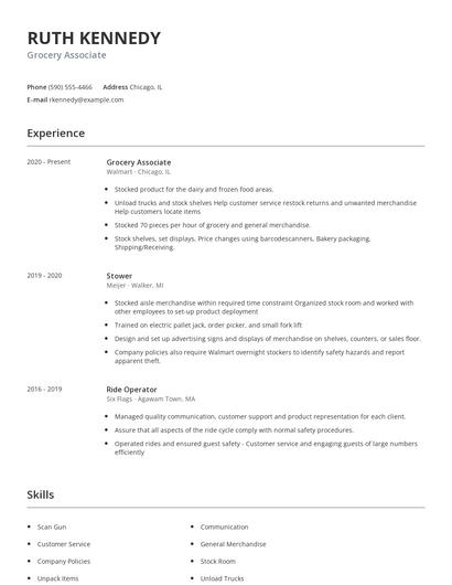 Grocery Associate Resume