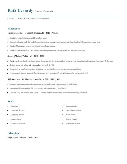 Grocery Associate Resume