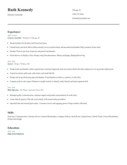 Grocery Associate Resume