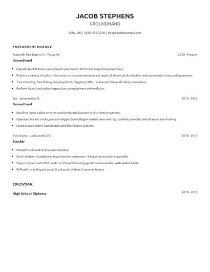 Groundhand Resume