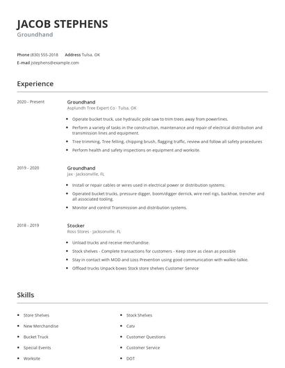 Groundhand Resume