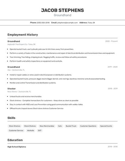 Groundhand Resume