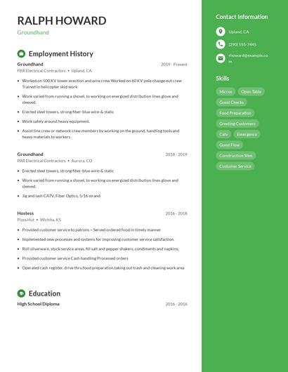 Groundhand Resume