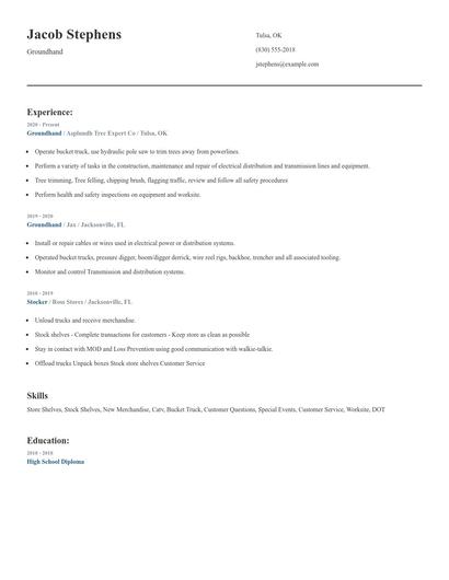 Groundhand Resume