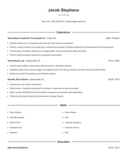 Groundhand Resume