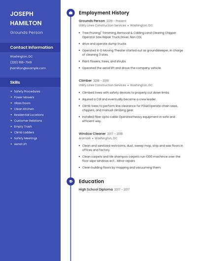 Grounds Person Resume