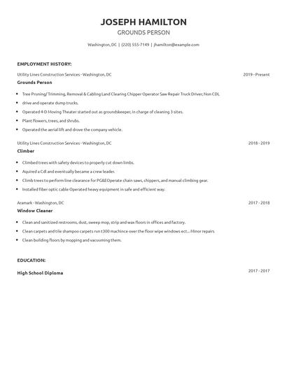 Grounds Person Resume