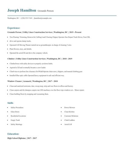 Grounds Person Resume