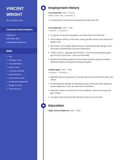 Groundsman Resume