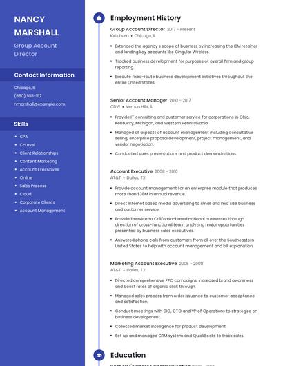 Group Account Director Resume
