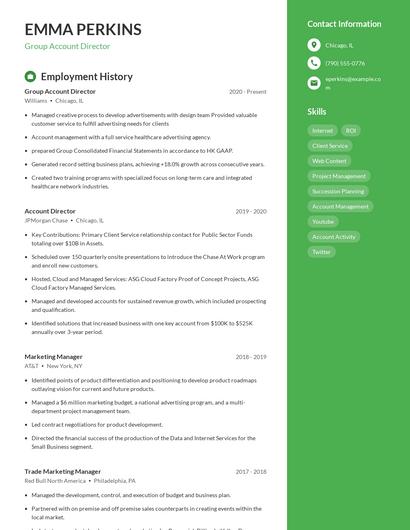 Group Account Director Resume