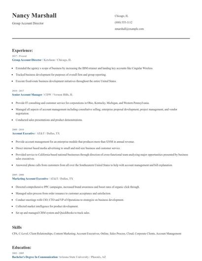 Group Account Director Resume