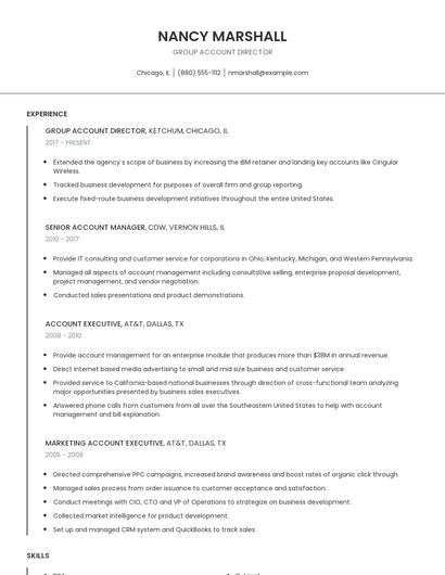 Group Account Director Resume
