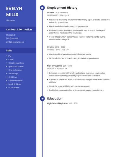 Grower Resume