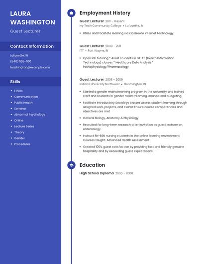 Guest Lecturer Resume
