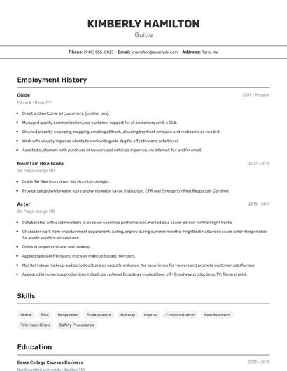 Guide Resume