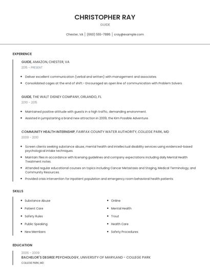 Guide Resume