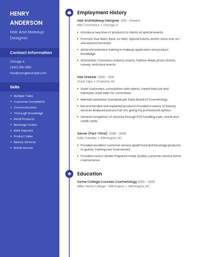 Hair And Makeup Designer Resume