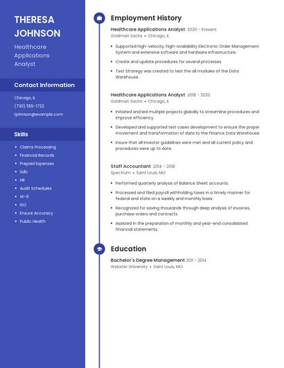Healthcare Applications Analyst Resume