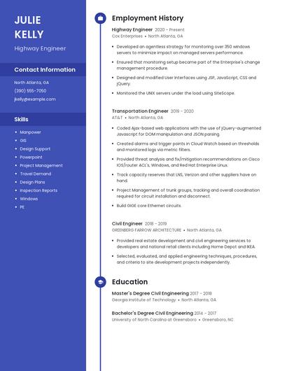 Highway Engineer Resume