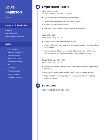 Hiker Resume