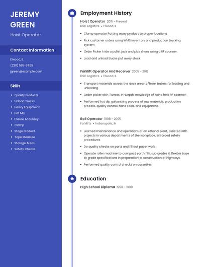 Hoist Operator Resume