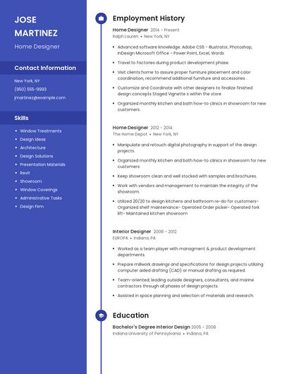 Home Designer Resume