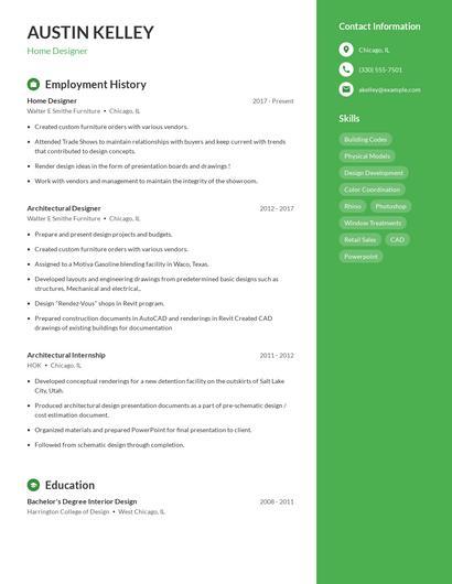 Home Designer Resume