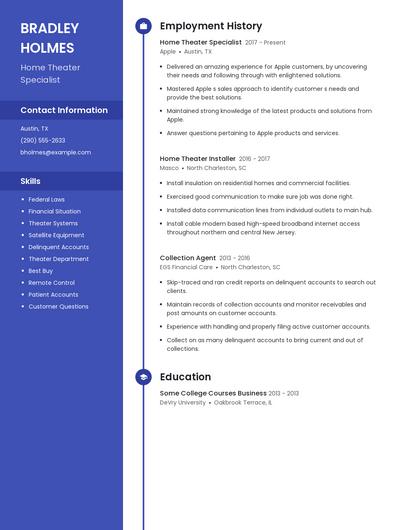 Home Theater Specialist Resume