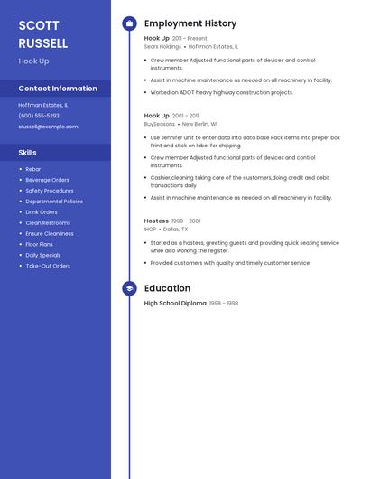 Hook Up Resume