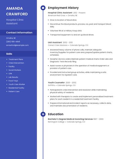 Hospital Clinic Assistant Resume