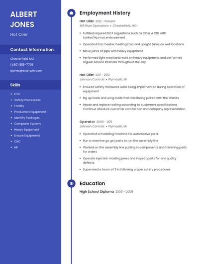 Hot Oiler Resume