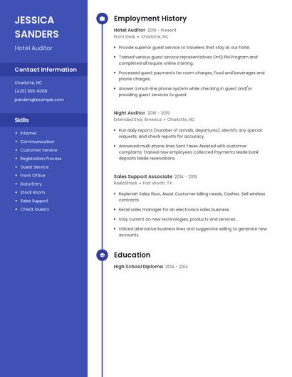 Hotel Auditor Resume