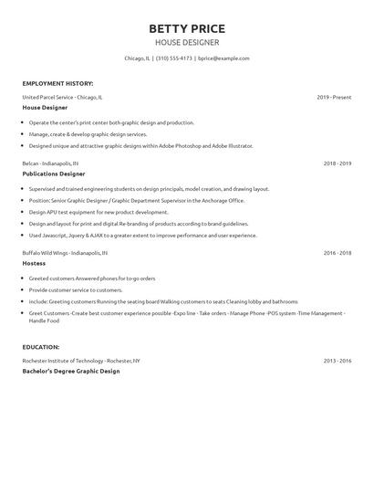 House Designer Resume