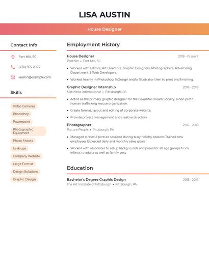 House Designer Resume