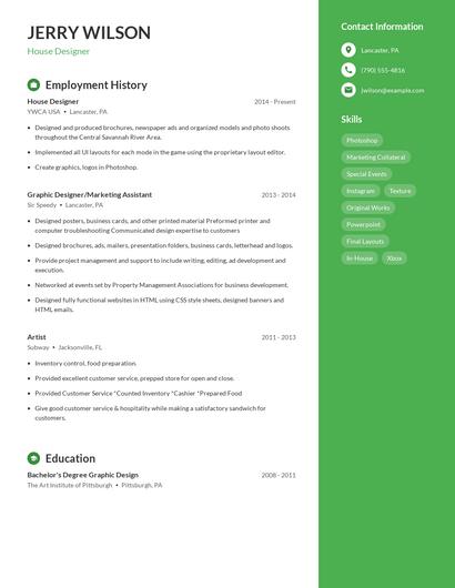 House Designer Resume