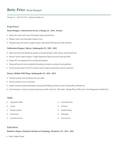 House Designer Resume