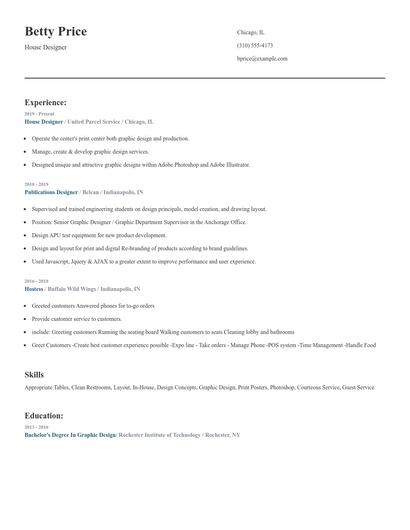 House Designer Resume