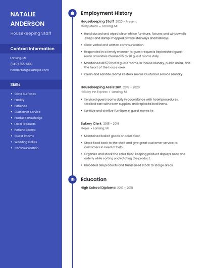 Housekeeping Staff Resume
