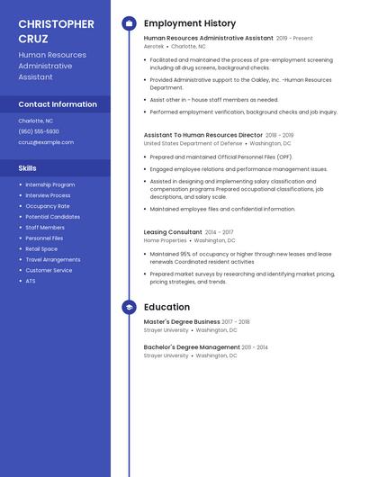 Human Resources Administrative Assistant Resume
