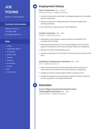Hvac-R Technician Resume
